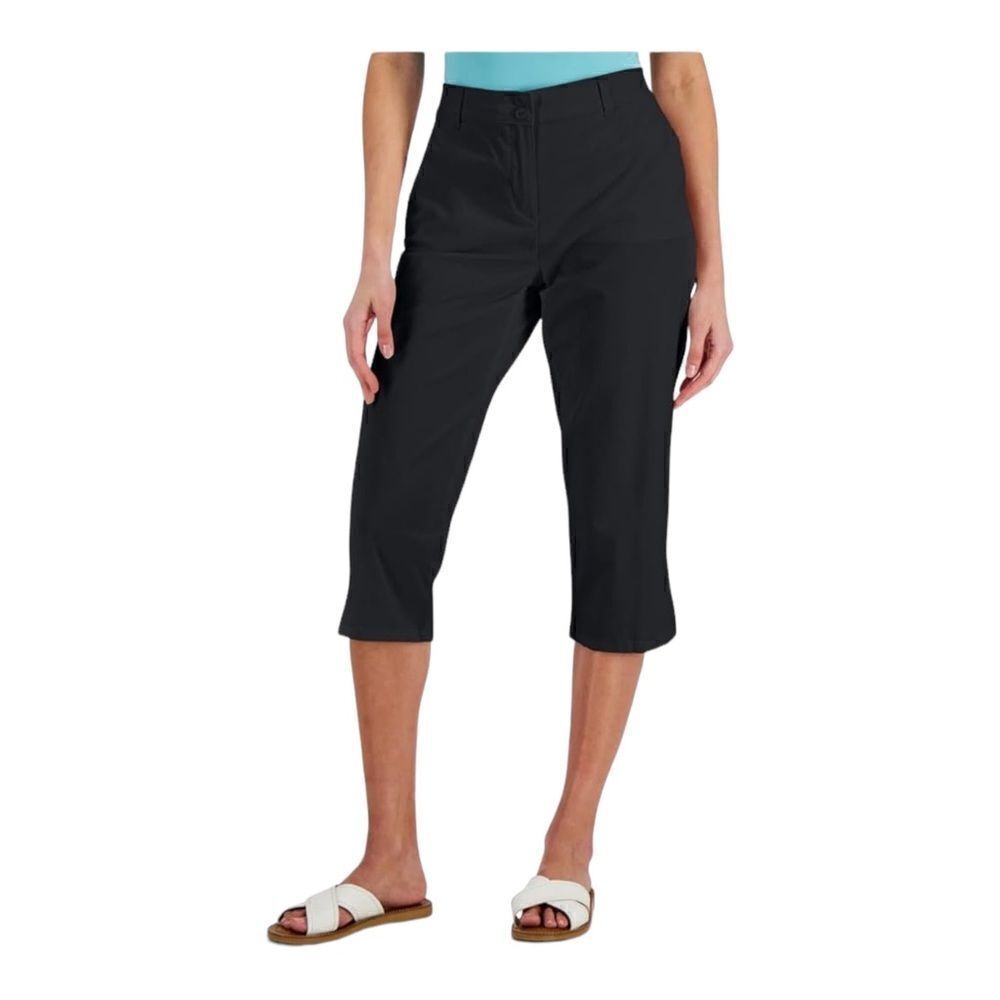 Karen Scott Women's Comfort-Waist Capri Pants Deep Black Size 6 NWT